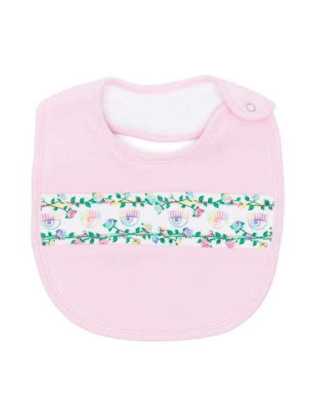  Chiara Ferragni Kids Eyelike-printed Stripe Jersey Bib - Pink 