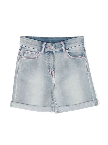  Chiara Ferragni Kids Logo-embroidered Denim Shorts - Blue 