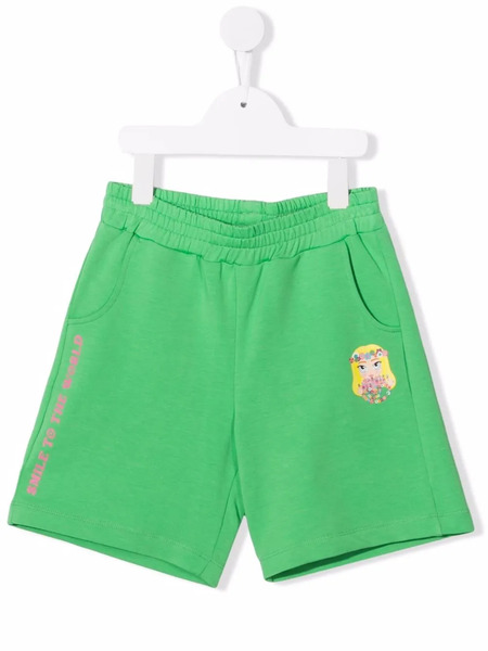  Chiara Ferragni Kids Logo-print Track Shorts - Green 