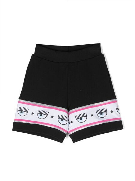  Chiara Ferragni Kids Logo-tape Track Shorts - Black 