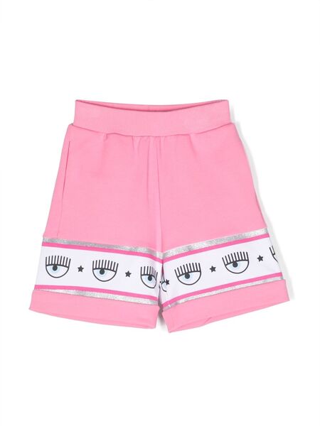  Chiara Ferragni Kids Logo-tape Track Shorts - Pink 