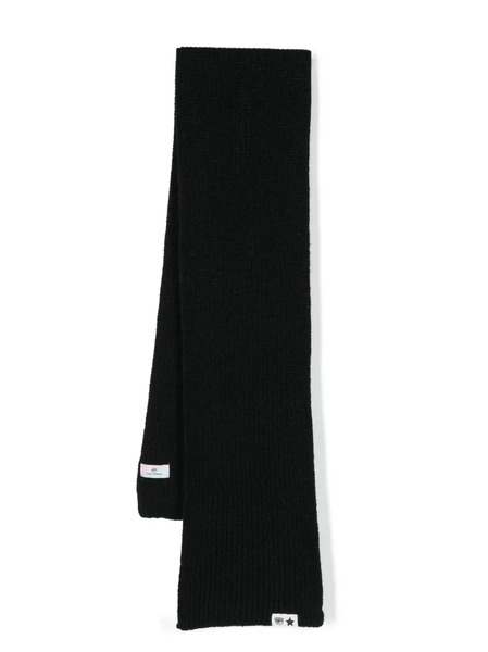  Chiara Ferragni Kids Ribbed-knit Scarf - Black 