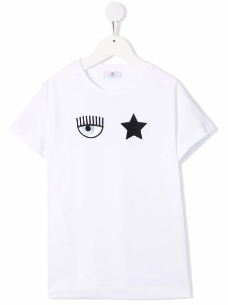  Chiara Ferragni Kids Star Eye T-shirt - White 