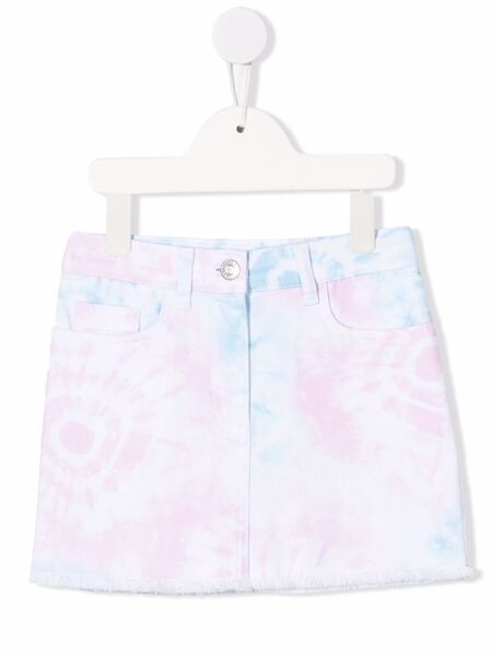  Chiara Ferragni Kids Tie-dyed Denim Skirt - White 