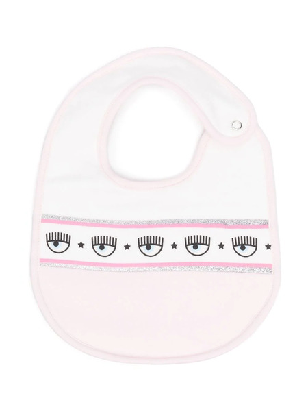  Chiara Ferragni Kids Wink Print Bib - Pink 