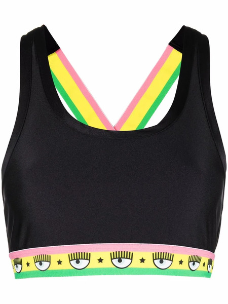  Chiara Ferragni Logomania Crop Top - Black 