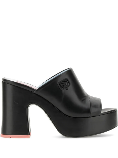  Chiara Ferragni 85mm Eyelike Platform Block-heel Sandals - Black 