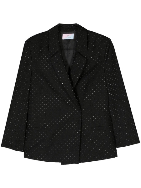  Chiara Ferragni Rhinestone-embellished Double-breasted Blazer - Black 