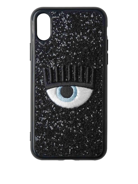  Chiara Ferragni Sequin-embellished Glitter Eye Iphone X Cover - Black 