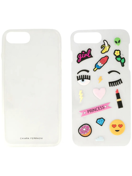  Chiara Ferragni Stickers Iphone 7 Plus Case - Neutrals 