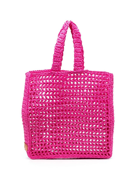  Chica Straw Logo-patch Tote Bag - Pink 
