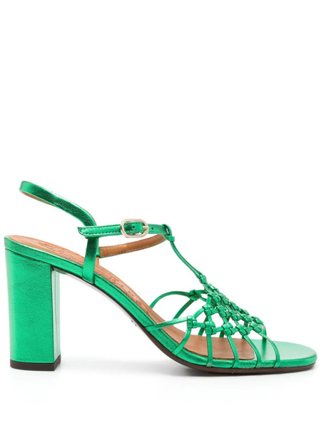  Chie Mihara Bassi 75mm Leather Sandals - Green 