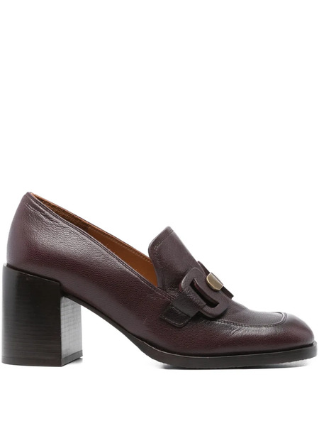  Chie Mihara 75mm Block-heel Leather Mules - Red 