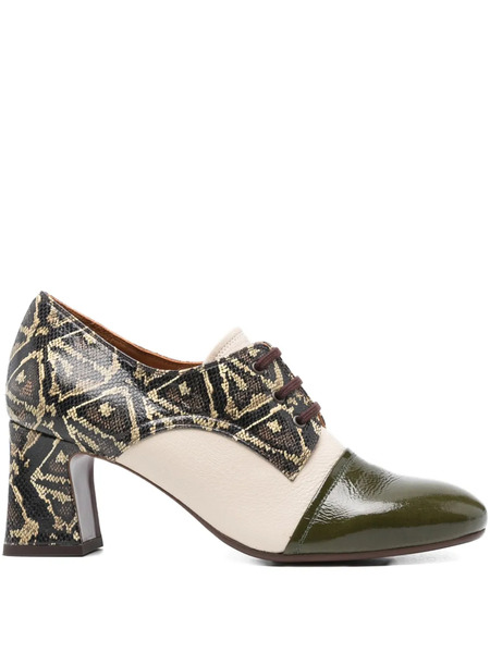  Chie Mihara 70mm Fadri Patterned Block-heel Pumps - Green 