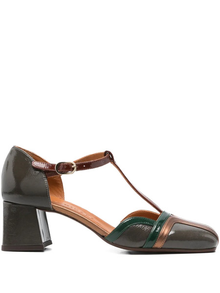  Chie Mihara 60mm T-bar Block-heel Pumps - Grey 