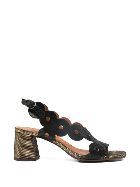  Chie Mihara Scalloped Ryed Sandals - Black 