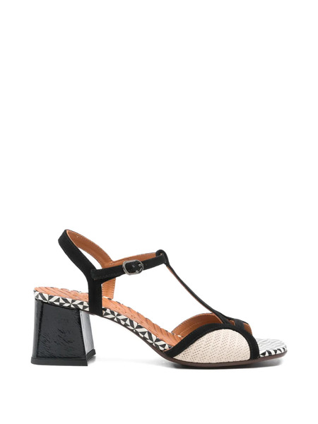  Chie Mihara T-strap Patterned Sandals - Black 