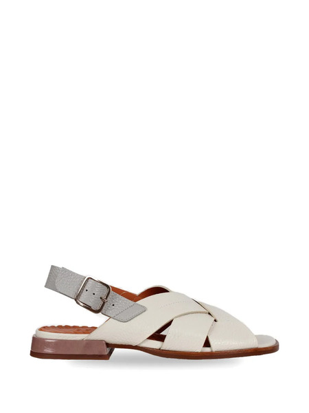  Chie Mihara Watata Buckled Woven Ballet Flats - White 