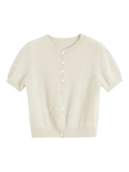  Chinti & Parker Brushed-finish Button-fastening Cardigan - Neutrals 