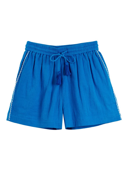  Chinti & Parker Drawstring Embroidered Shorts - Blue 