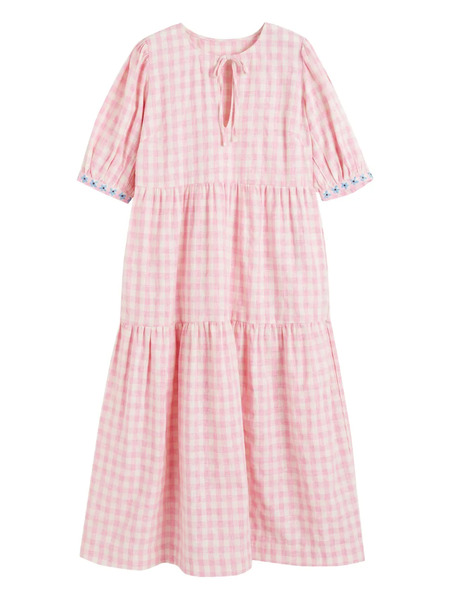  Chinti & Parker Gingham-pattern Maxi Dress - Pink 