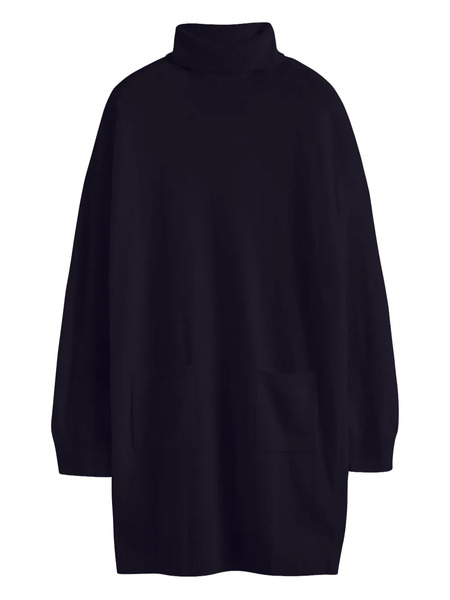  Chinti & Parker Roll-neck Patch-pocket Dress - Blue 