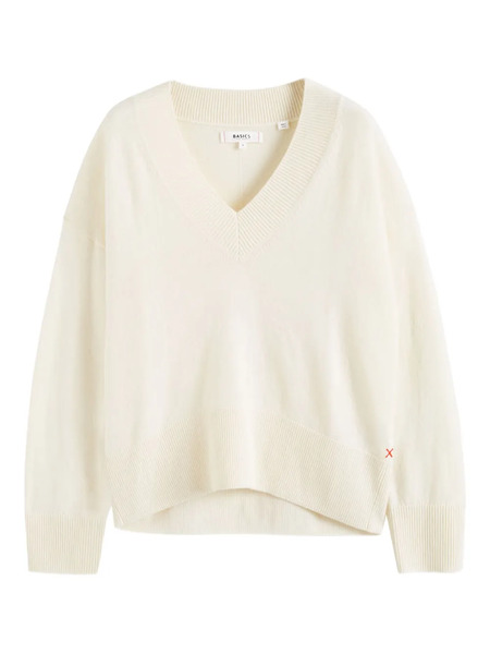  Chinti & Parker Wool Blend V-neck Sweater - Neutrals 