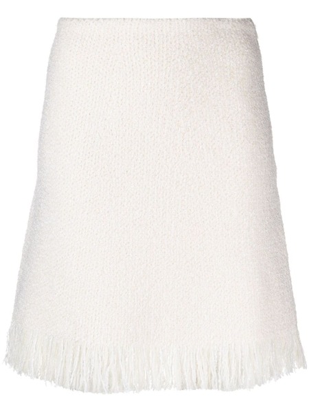  Chloé Bouclé Fringed A-line Miniskirt - Neutrals 