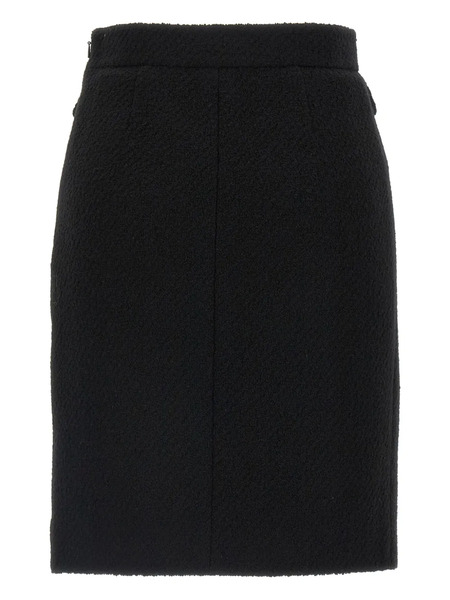  Chloé Bouclé Pocket Midi Skirt - Black 