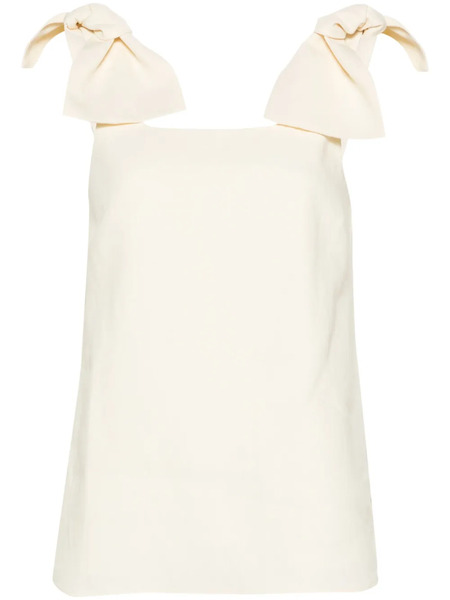 Chloé Bow-detail Linen Tank Top - Neutrals 