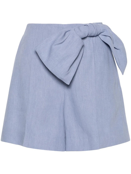  Chloé Bow-detailed High-rise Shorts - Blue 