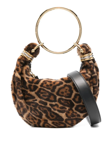  Chloé Bracelet-handle Shearling Shoulder Bag - Brown 
