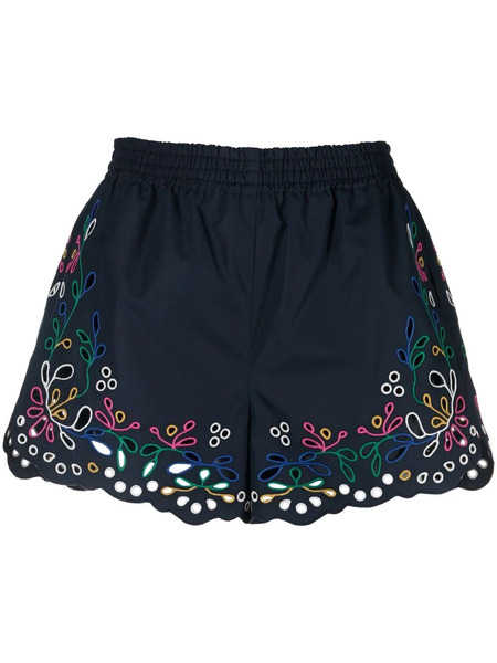  Chloé Broderie Anglaise Mini Shorts - Blue 