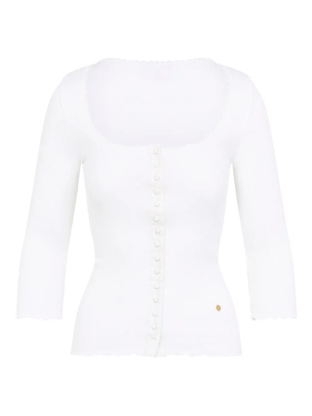  Chloé Button-front Ribbed Cardigan - White 