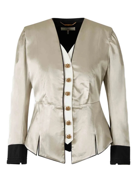  Chloé Buttoned Jacket - Silver 