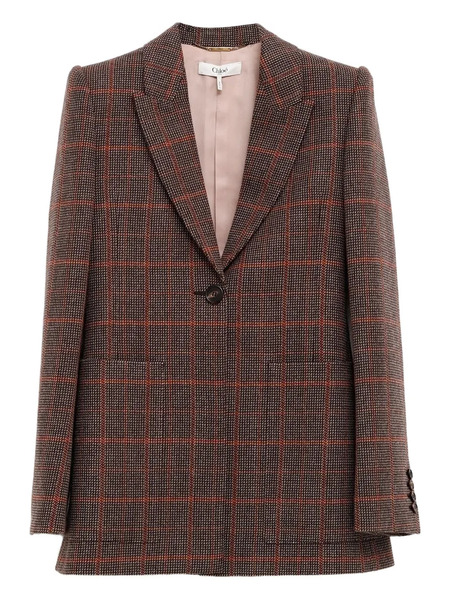  Chloé Checked Single-breasted Blazer - Brown 
