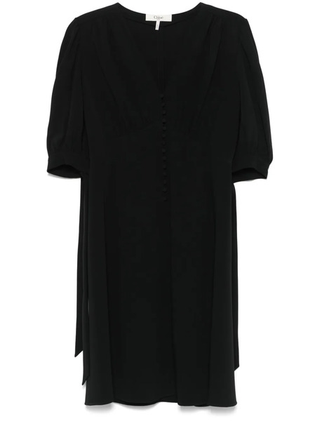  Chloé Crepe A-line Dress - Black 