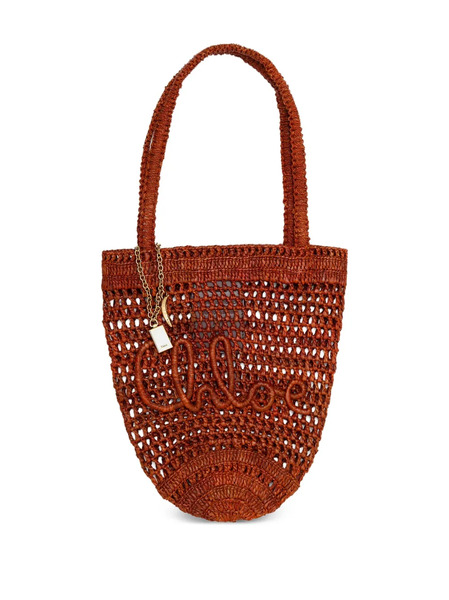  Chloé Crochet-detail Tote Bag - Brown 
