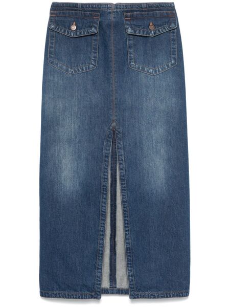  Chloé Denim Midi Skirt - Blue 