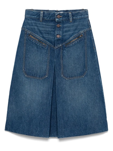  Chloé Denim Midi Skirt - Blue 