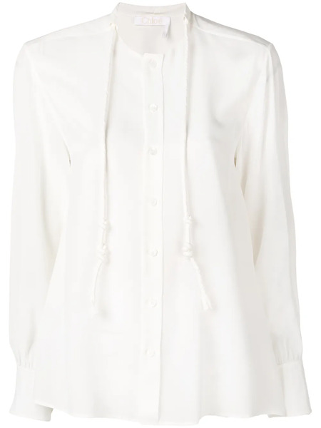  Chloé Drawstring Detail Blouse - White 