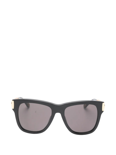  Chloé Eyewear Gold-tone Rectangle Sunglasses - Black 
