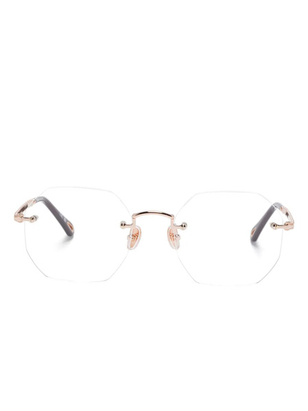  Chloé Eyewear Hexagonal-frame Glasses - Gold 