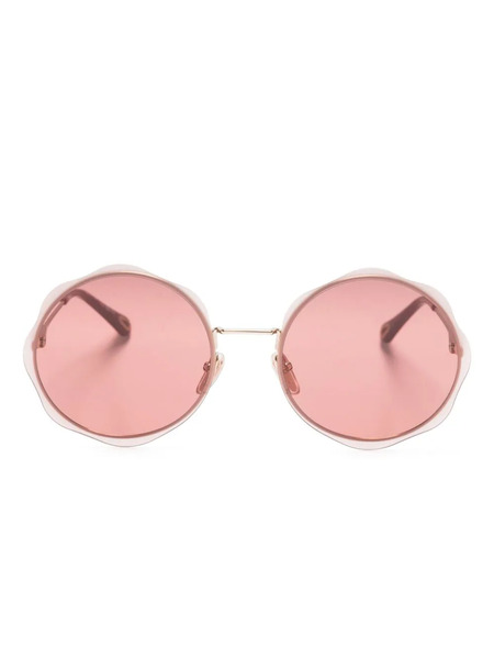  Chloé Eyewear Honoré Scallop-frame Sunglasses - Red 