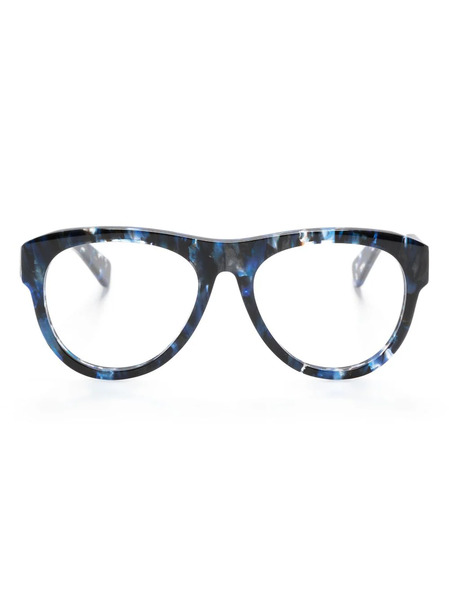  Chloé Eyewear Logo-print Round-frame Glasses - Blue 