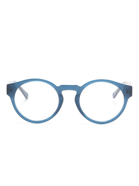  Chloé Eyewear Logo-print Round-frame Glasses - Blue 
