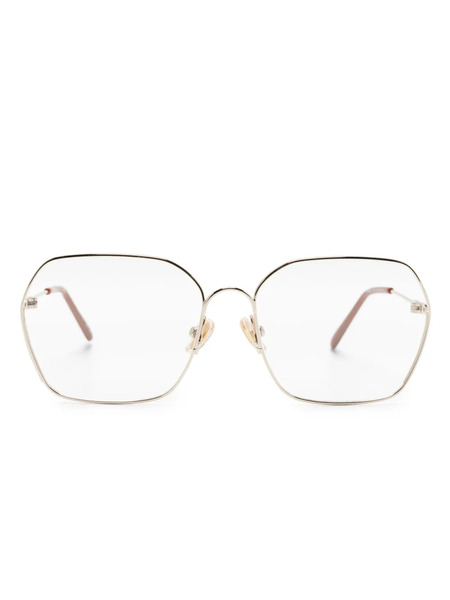  Chloé Eyewear Oversize Geometric-frame Glasses - Gold 
