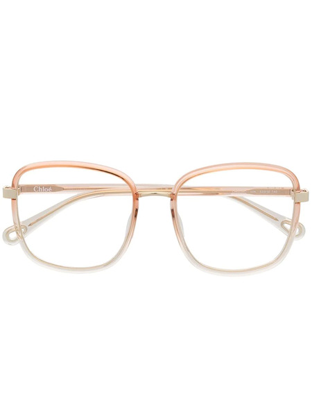  Chloé Eyewear Oversize Transparent-effect Glasses - Orange 