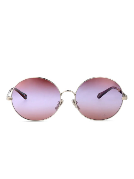  Chloé Eyewear Round-frame Gradient Sunglasses - Gold 