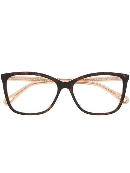  Chloé Eyewear Tortoiseshell Square-frame Glasses - Brown 